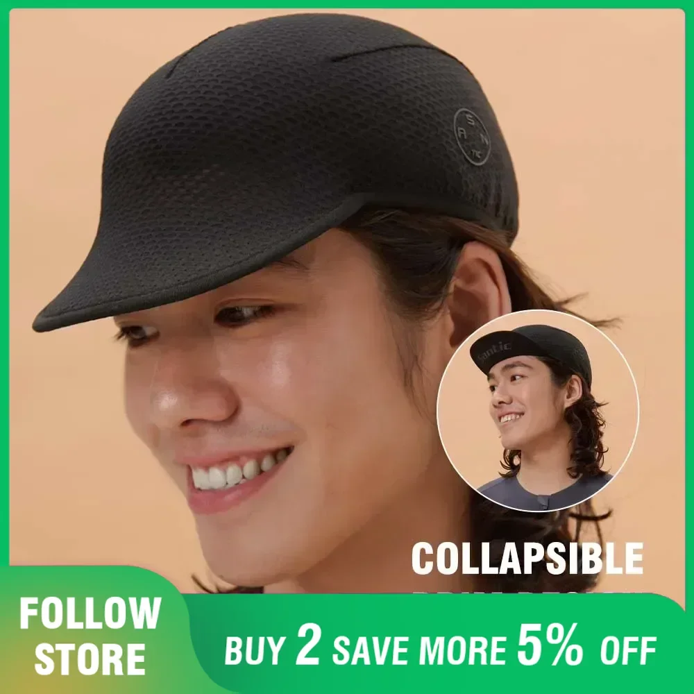 Santic Super Light Cycling Cap Under Helmet UV Protection Women Men Running Bike Cap Summer Cooling Sweat Wicking Reflective Hat