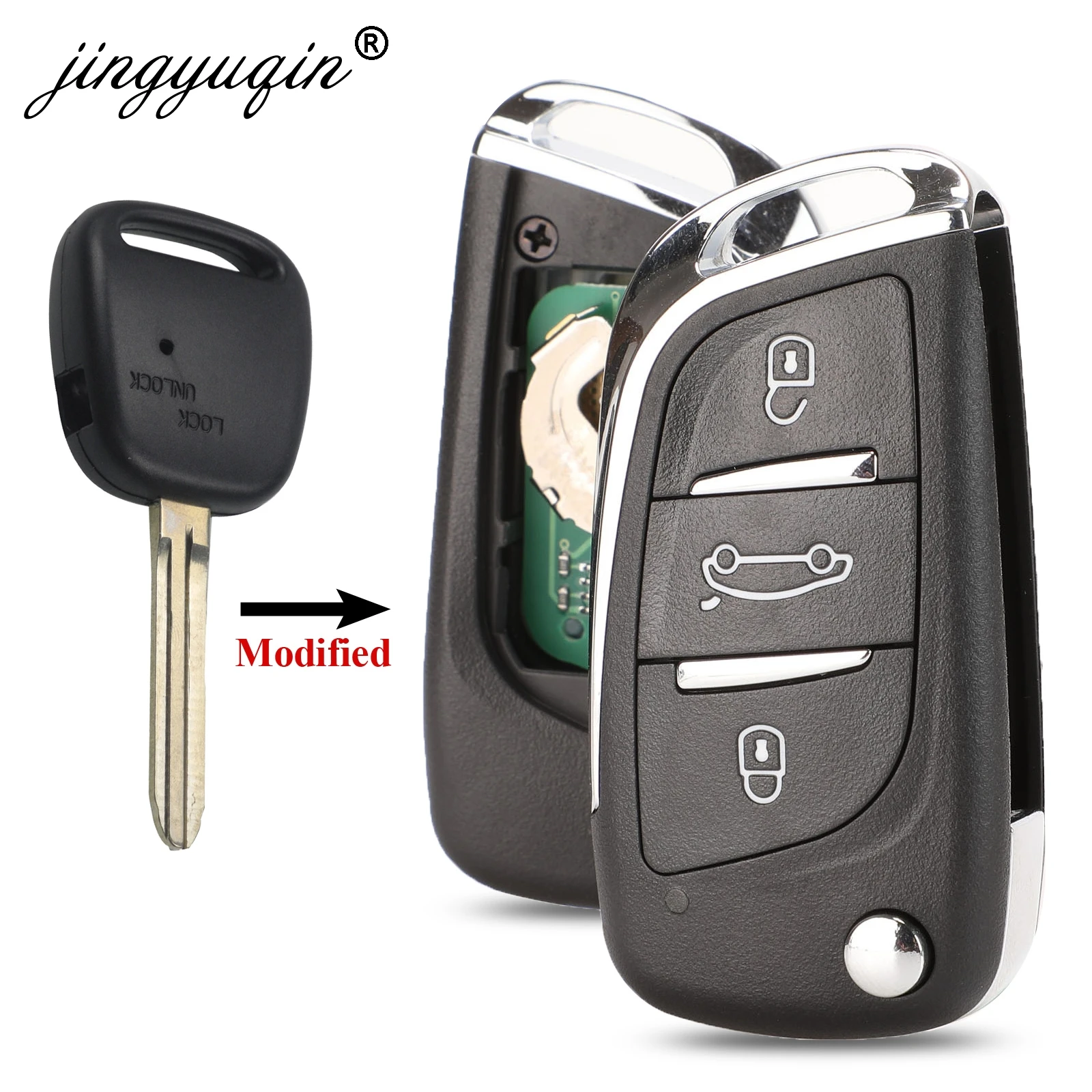 jingyuqin 1 Side Button 312Mhz /314Mhz Car Remote Key For TOYOTA Carina Estima Harrier Previa Corolla Celica TOY41 TOY43 Blade