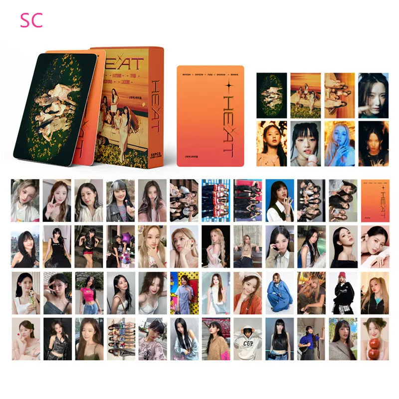 55pcs/set KPOP G-IDLE Album Small Card LOMO Card MinnieYuqi MIYEON SOYEON SOOJIN GIDLE I Want That Single Postcard Photo Card