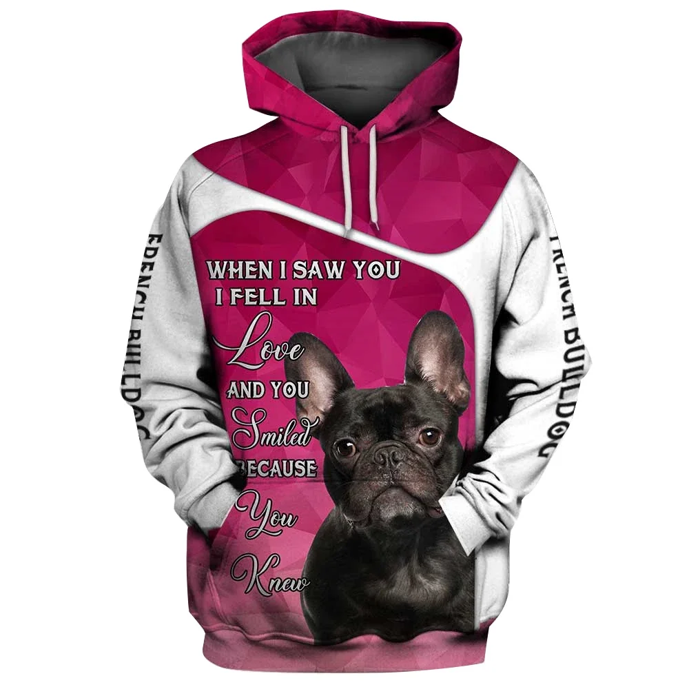 HX Animals Hoodies 3D Graphic Fell In Love Labrador Brown Hoodies Pets Dog Pocket Pullovers Sweatshirts Men Clothing