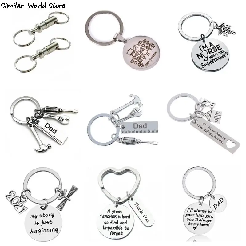 Keychain Lettering Men Women Boyfriend Husband Key Chain Birthday Chritsmas Father's Day Gifts