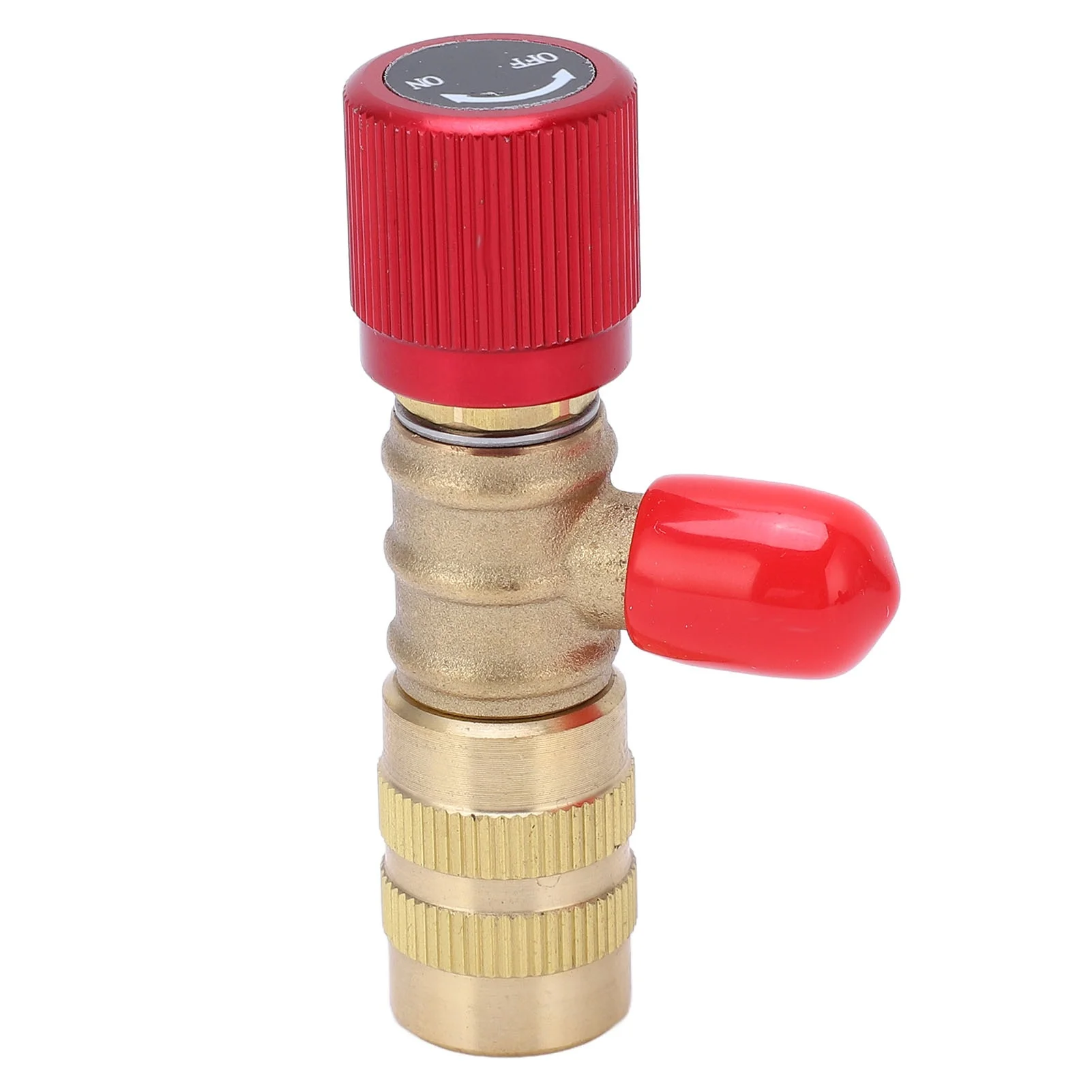 Válvula de Carga de Refrigerante, Válvula de Segurança Líquida para R22 R410 R134A R404, Macho 1/4 pol. e Fêmea 5/16 pol.