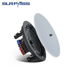 8 Inch 40W Dustproof Ceiling Speaker 2 Way Frameless Recessed In Ceiling Wall Speaker Home Theater Sound System for Indoor Audio