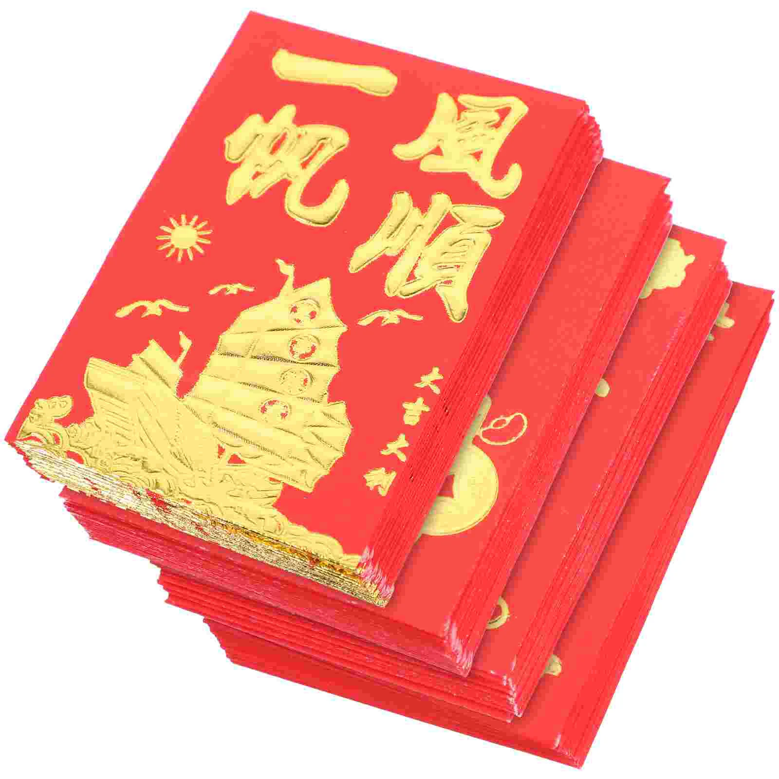 160 Pcs Paper Red Envelope Chinese Style Envelopes New Year Festival Lai Si Feng Packets Coated Lunar Ceremony Baby