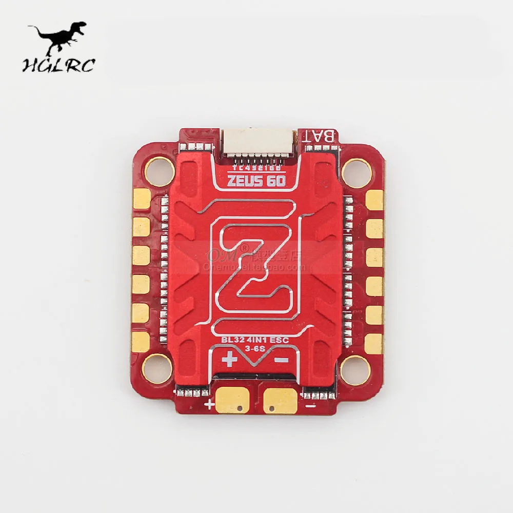 HGLRC Zeus 60A 4in1 ESC BLHELI32 3-6S LIPO  DSHOT1200 30.5X30.5mm for Zeus F760 STACK FPV Freestyle Drones DIY Parts