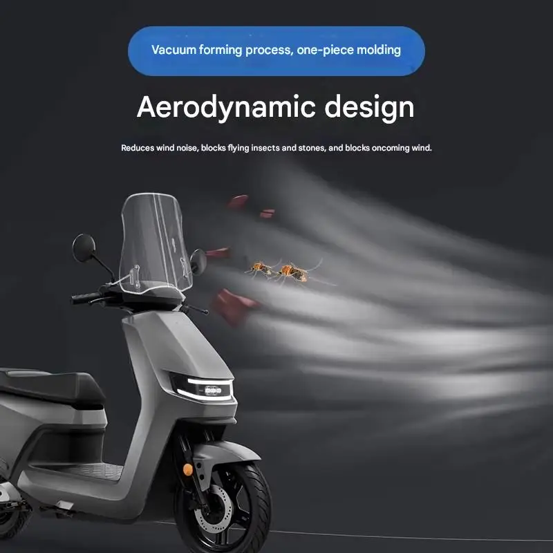 Universal Windshield for Yadea G5/M8, AIMA, BTE, Lima Electric Scooter, Imported PC Clear Wind Screen Modified Accessory