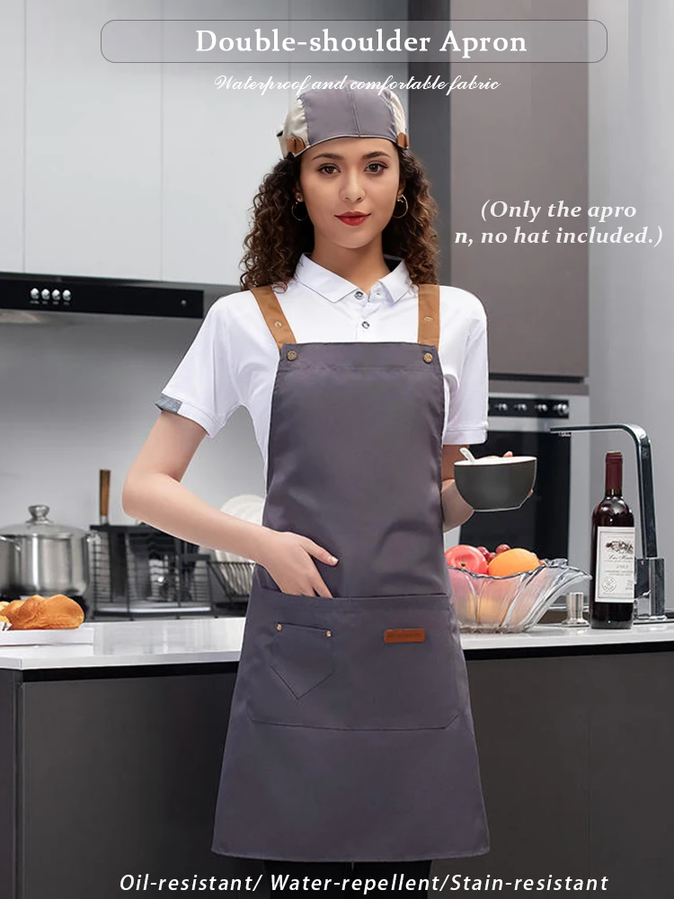 

Прочный парусиновый рабочий фартук с регулируемым перекрестным ремнем на спине — водонепроницаемый маслостойкий, устойчивый к пятнам, износостойкий для персонала ресторана