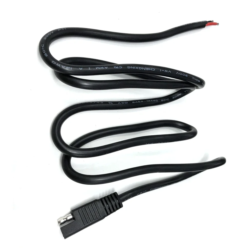 DIY 100cm SAE Connector 2 Pin Lug Cable Battery Charger Quick Disconnect SAE Extension Cord 14AWG For Motorcycle, Car, Tractor