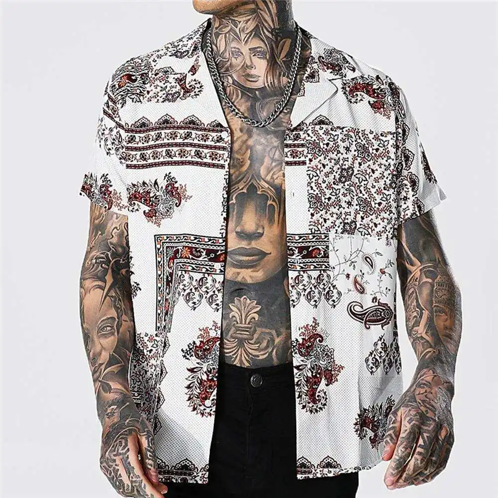 

Digital Print ort Sve Men's irt 3D Printed Casual Faionable Cotton Blend Ice Sensation oulder Width irt for Autumn