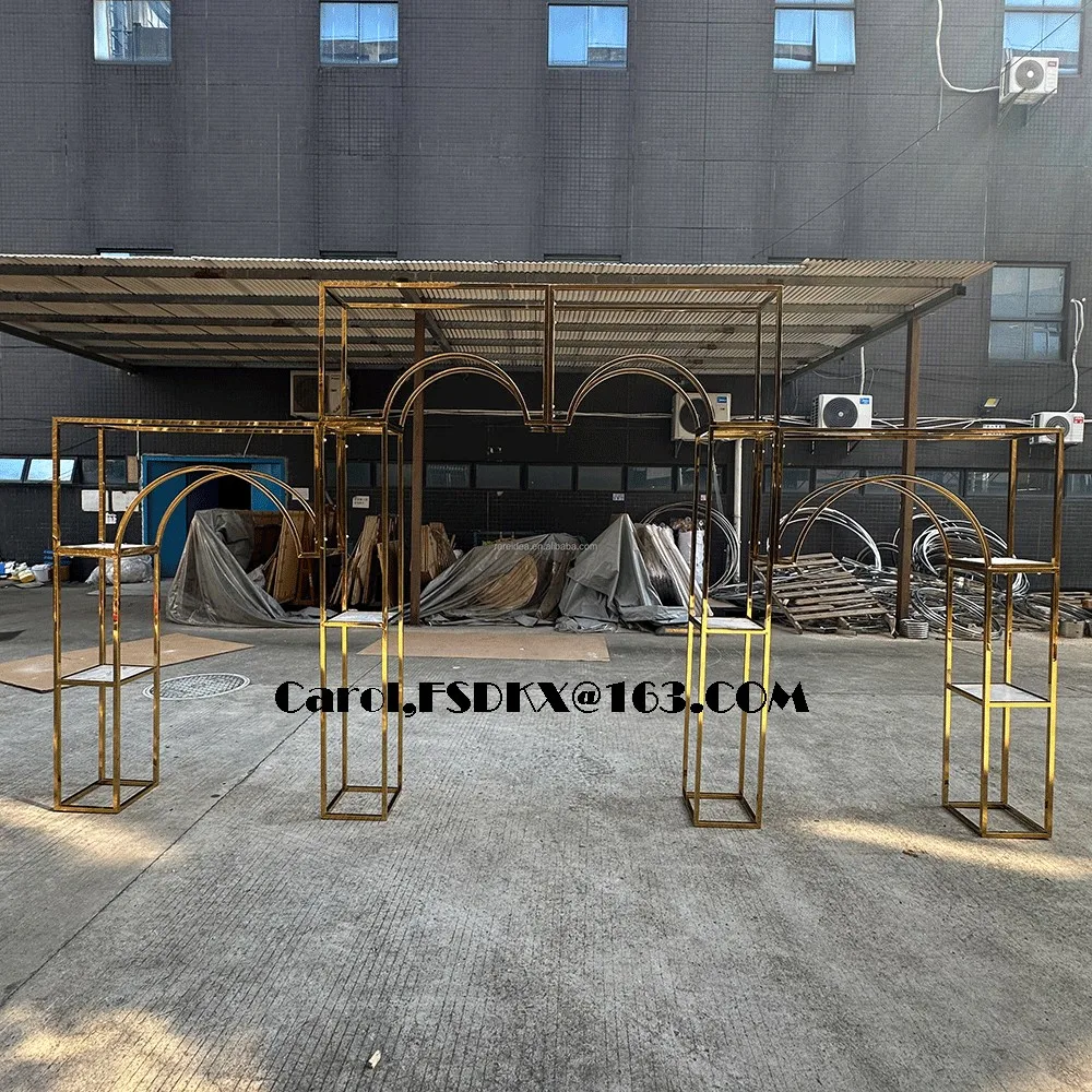 

Professional Gold Stainless steel Arched Decoration Wedding Arch Wedding Backdrop For Sale