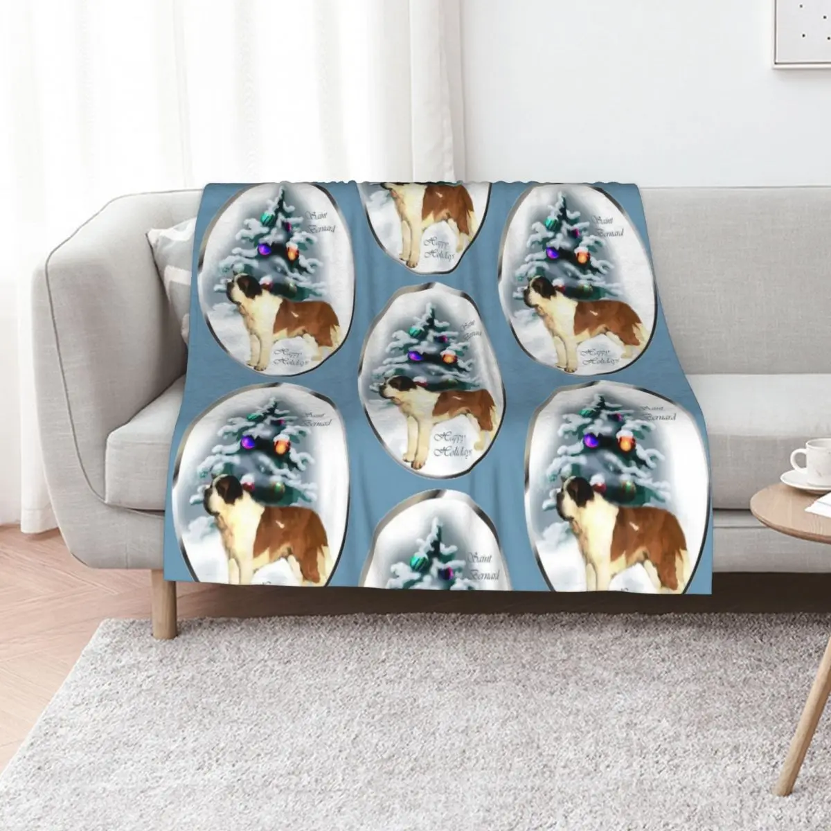 Saint Bernard Christmas Gifts Throw Blanket manga Decorative Beds For Baby Luxury Thicken Nap Soft Plaid Blankets