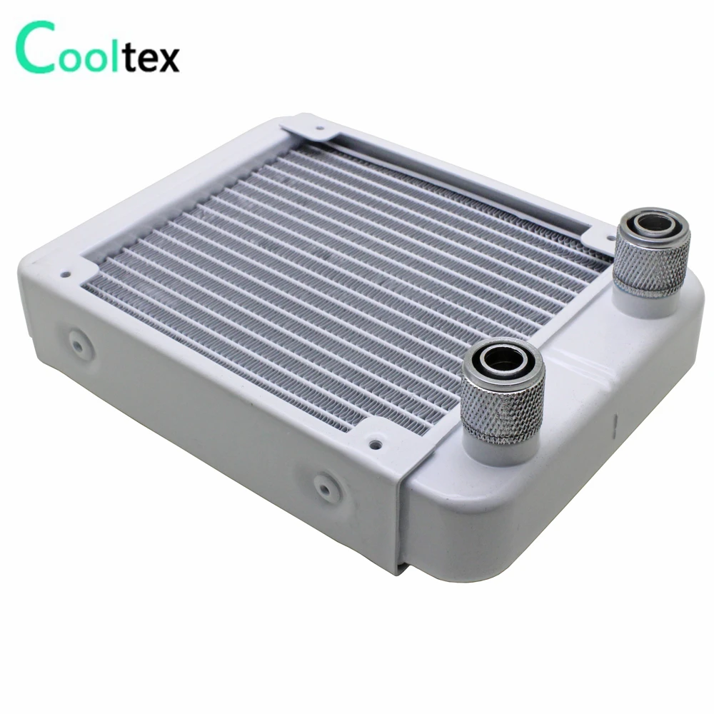 

100% new White 120mm Aluminum water cooling radiator cooled Screw thread G1/4' for computer CPU Laser cooler Heat Exchanger