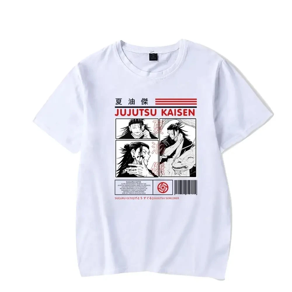 Anime Jujutsu Kaisen Suguru Geto graphic print trend fashion summer men and women universal short-sleeved T-shirt round neck