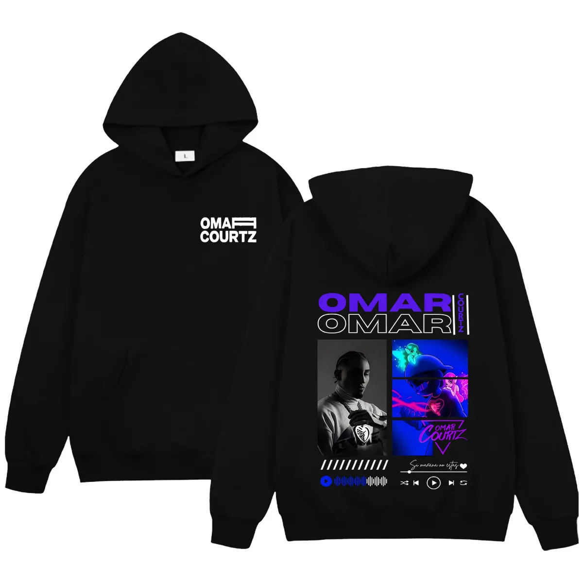 Omar Courtz Graphics 2026 Hoodie Masculino e Feminino Popular Manga Longa Moda Pulôveres Tamanhos Grandes Blusas Confortáveis Unissex