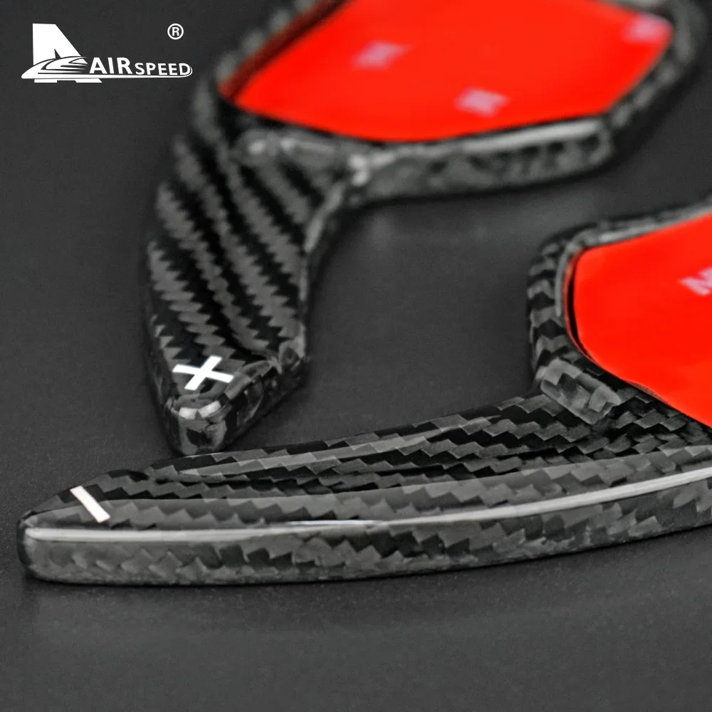 

Hard Dry Carbon Fiber For Audi A4 A5 A6 A8 S5 S6 RS6 Q5 Q7 Accessories Interior Car Steering Wheel Extension Paddle Sticker