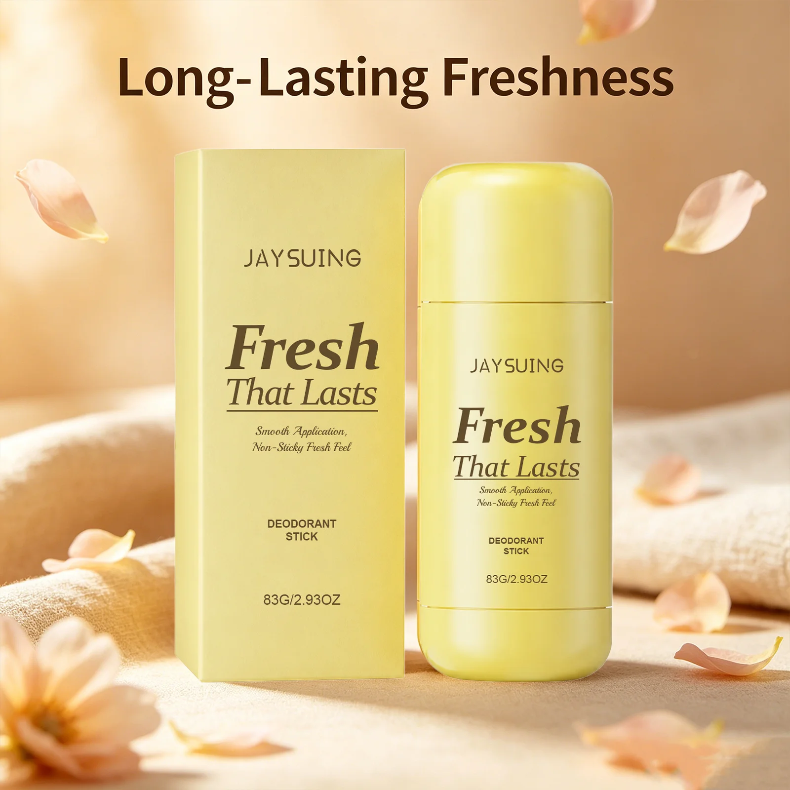 Jaysuing Deodorant Stick Anti Sweat Underarm Body Odor Removal Refreshing Daily Care Armpit Antiperspirant for Women & Men 83g