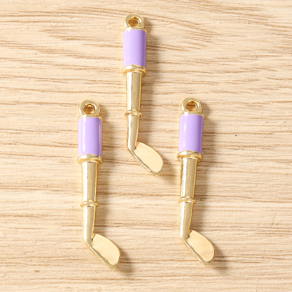 Tusember 10 Stück Niedliche Emaille-Sportgold-Club-Anhänger für Ohrringe, Halsketten, Armbänder, DIY-Schmuckherstellungszubehör – Detail 16