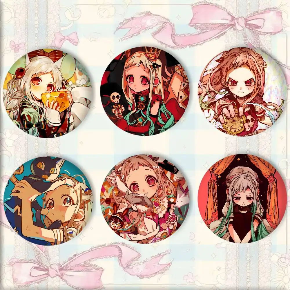 Anime Cute Girl T-Toilet-bound Hanako-k-Kun Yashiro Nene Badge Round Art Brooch Clothes Backpack Accessories