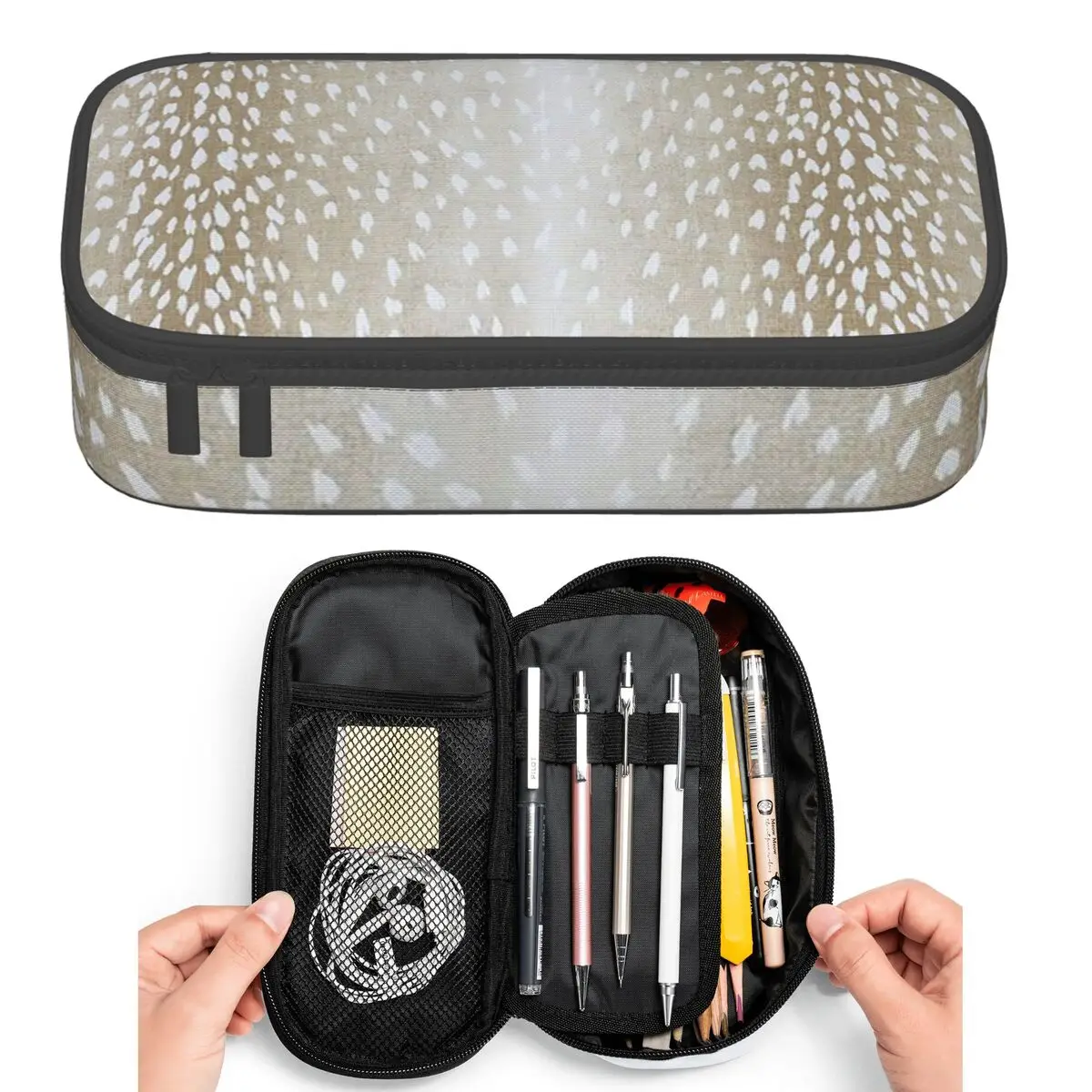 

Fawn Beige Antelope Print Pencil Cases for Student Pen Box Pencil Bag Big Capacity Pencil Pouch Pen Holder