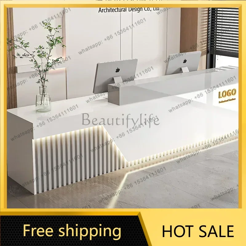 Luxury Office Reception Desk Professional American Reception Counter Workstation Functional Rezeptionstheke Front Desk Furniture