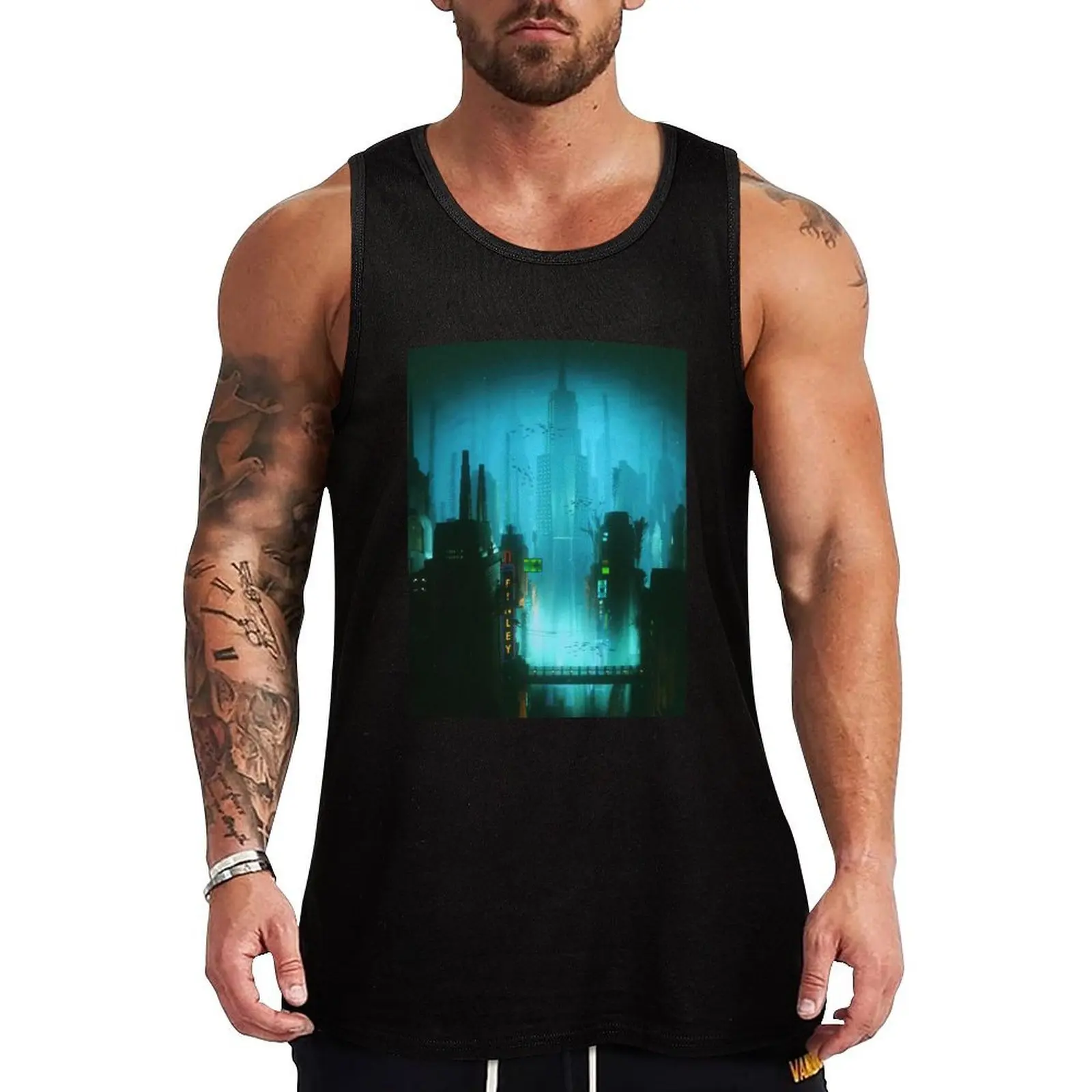 City of Rapture Urban Dreamscape Tank Top Débardeur imprimé décontracté à motifs graphiques pour tous les jours
