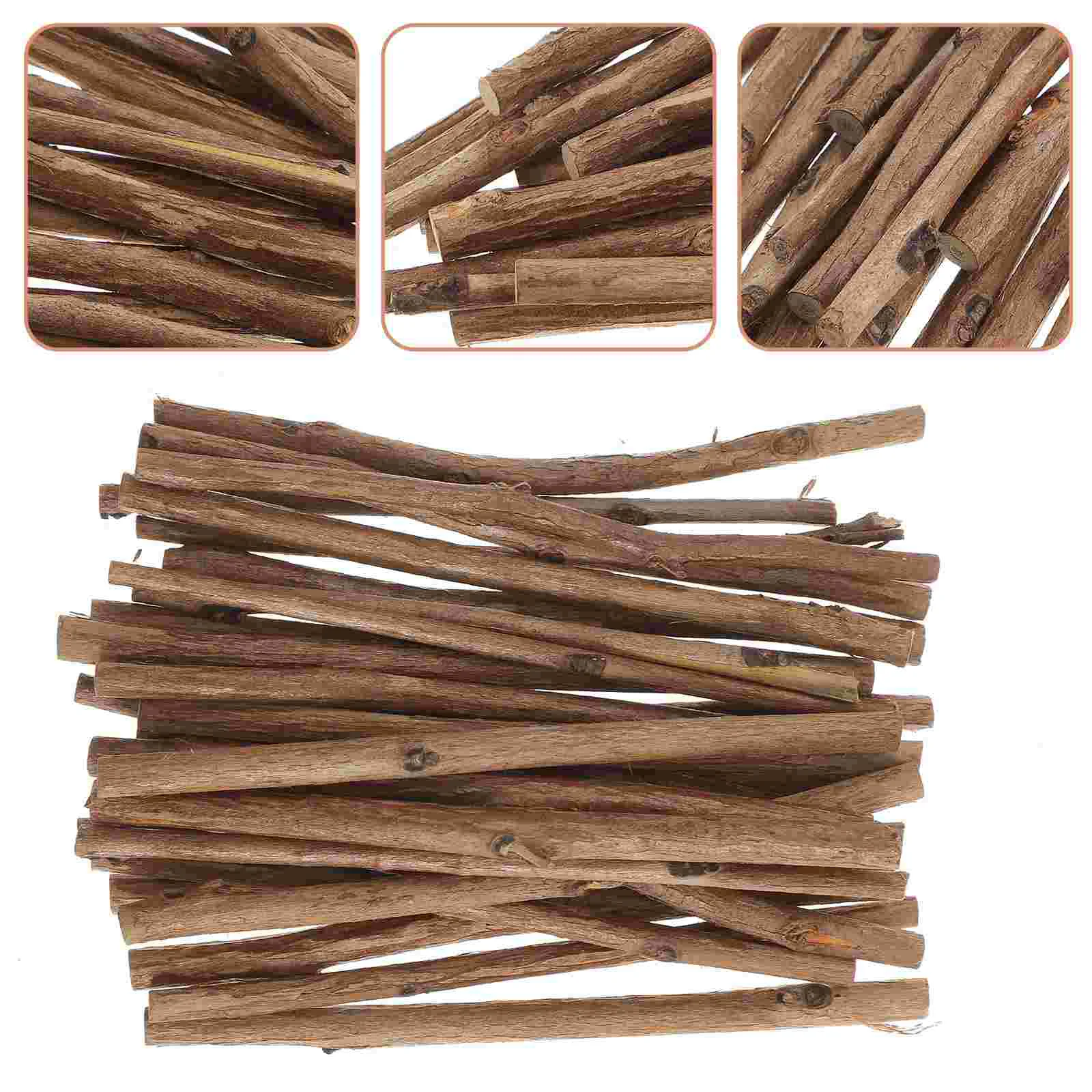 100 Pcs Artificial Tree Sticks DIY Wood Log for Office Craft Twigs