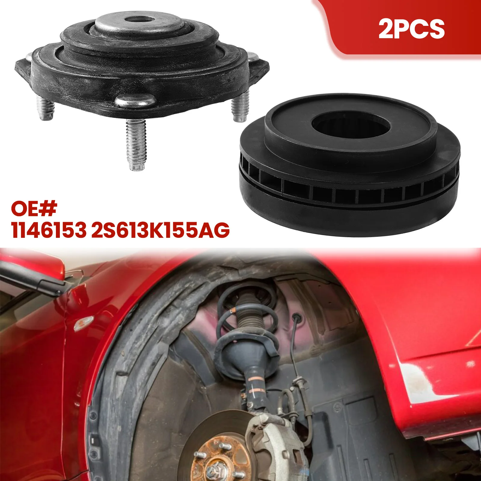 

2PCS Front Suspension Strut Upper Mount & Bearing Engine For Ford Fiesta Mk5 MK6 Fusion Mazda Verisa OE# 1146153 2S613K099AB Set