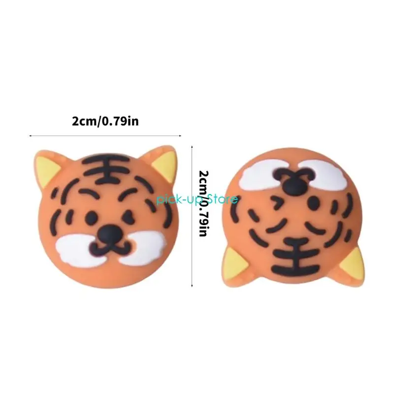 Q5WA 2PCS NS 컨트롤러 교체 엄지 스틱을위한 썸 스틱 캡은 동물 패턴 아날로그 스틱 로커 캡 커버 커버