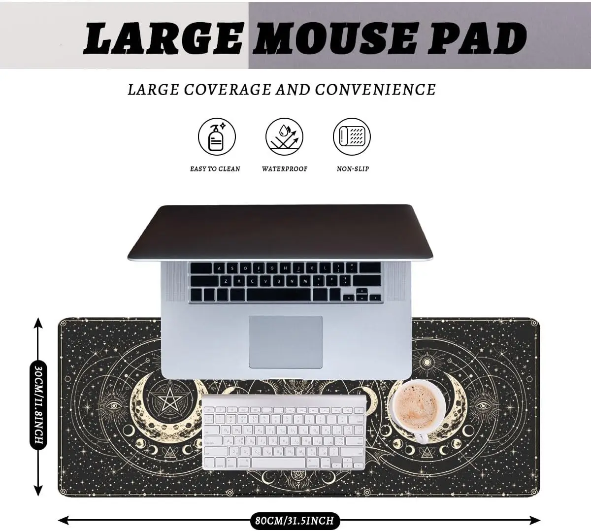 Mouse Pads Large 1Pcs Mouse Pads Cute Dark Mystic Occult Celestial Goat XL Gaming Laptop Keyboard Mat Desk Office Computer