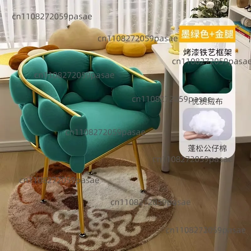 Chair back bedroom simple princess chair style light luxury stool makeup Internet celebrity dresser petals