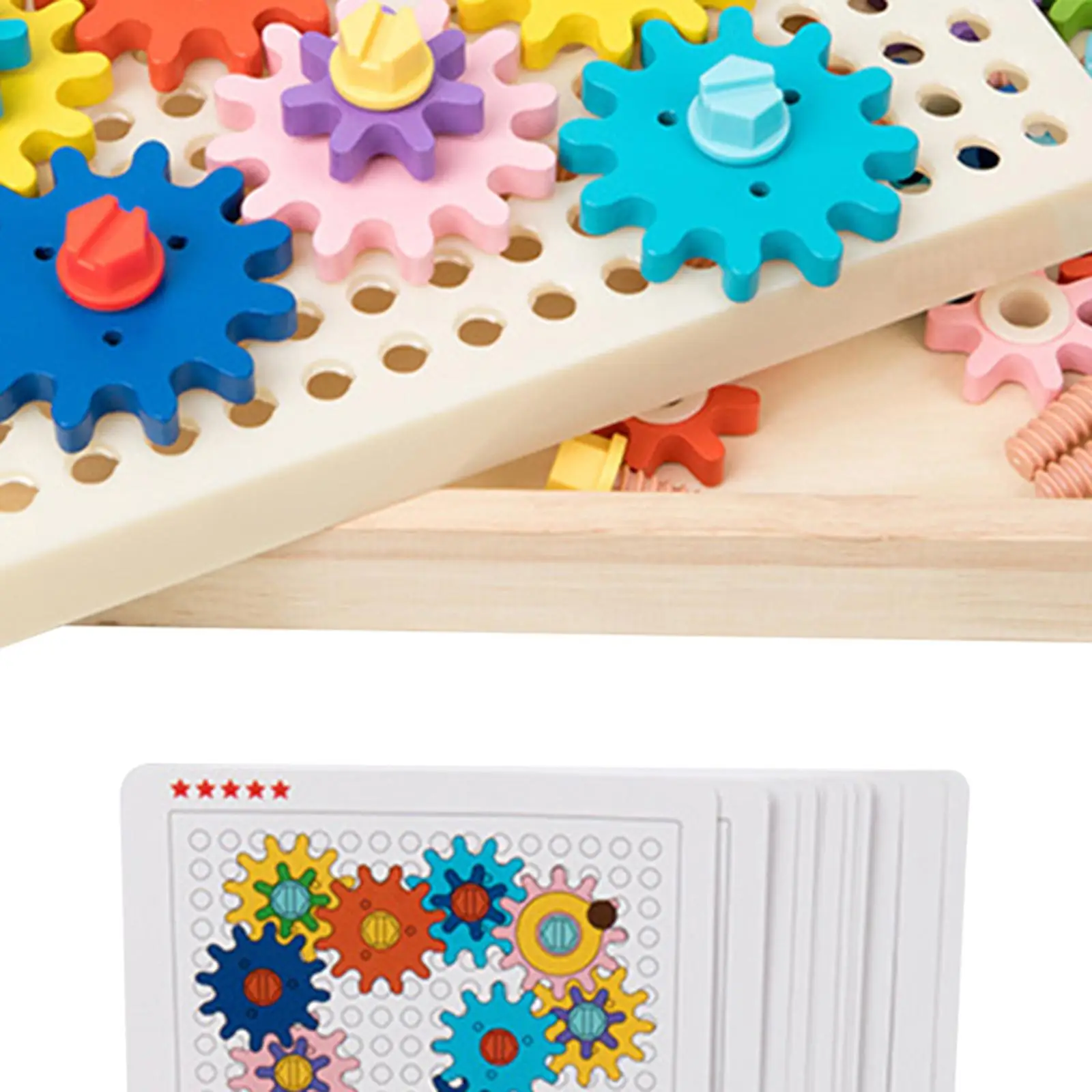 Juego de engranajes Montessori, juguetes de madera, juguetes de construcción para chico con pernos y destornillador, herramientas de juego para niños pequeños, niñas y niños