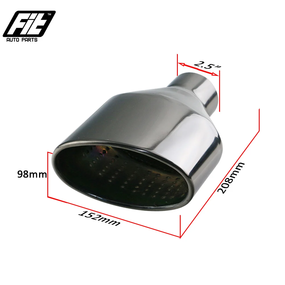 Universal Car Exhaust Tip for Audi Polish Stainless Steel Car Rolled/Oval Outlet Slant End Pipe