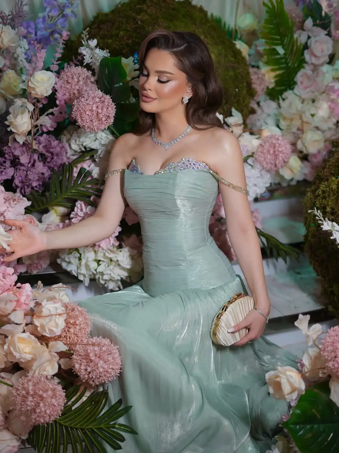 Neues Design, sexy, mit Perlen verziert, Kristallplissee, drapiert, A-Linie, schlicht, charmant, modisch, für Abend, Abschlussball, formelles Partykleid