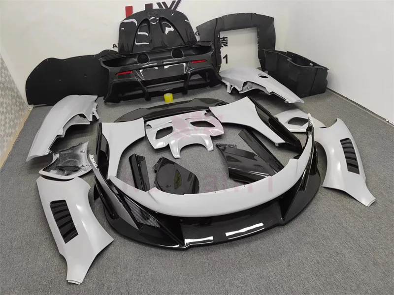 ل ماكلارين Mp4 12C 650S ترقية 675LT نمط ألياف الكربون طقم الجسم المصد الأمامي المصد الخلفي الجانب تنورة التدفق الخلفي حولها