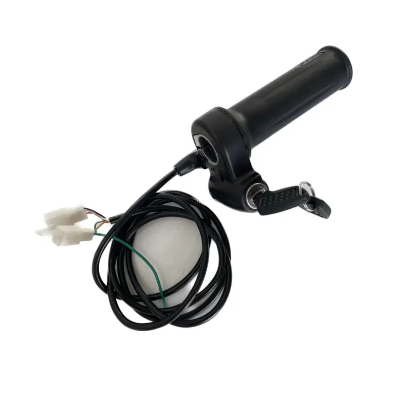 Electric Bike Speed Control Half Wrist Throttle Grip Handle Key Lock Motorcycles Throttle E-bike Acceleration Handle