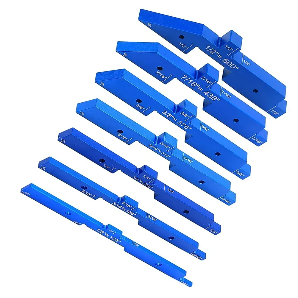 7 Stuks Router Tafel Setup Bars Aluminium Setup Blokken Hoogte Gauge Router Tafel Zaag 1/8Inch 3/16Inch 1/4Inch 5/16Inch 3/8Inch