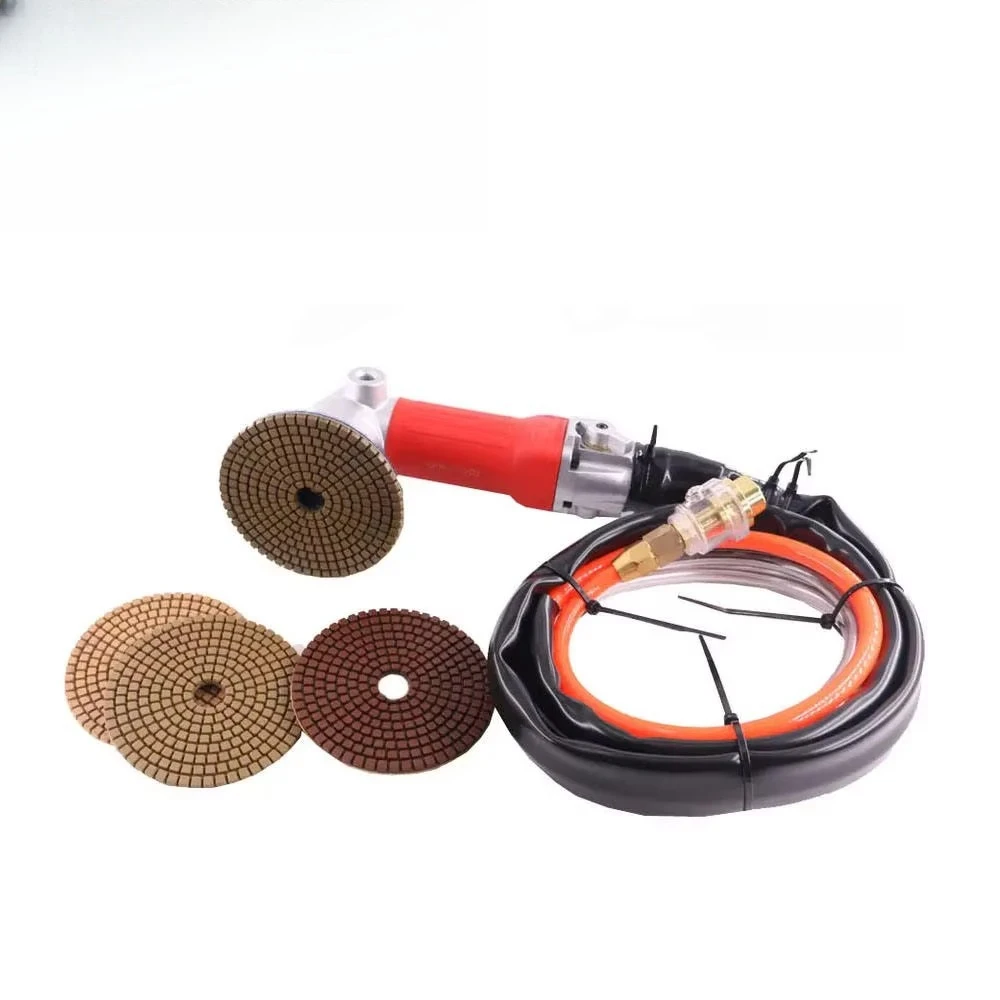 Rear Exhaust Air Wet Water Stone Polisher Pneumatic Angle Grinder