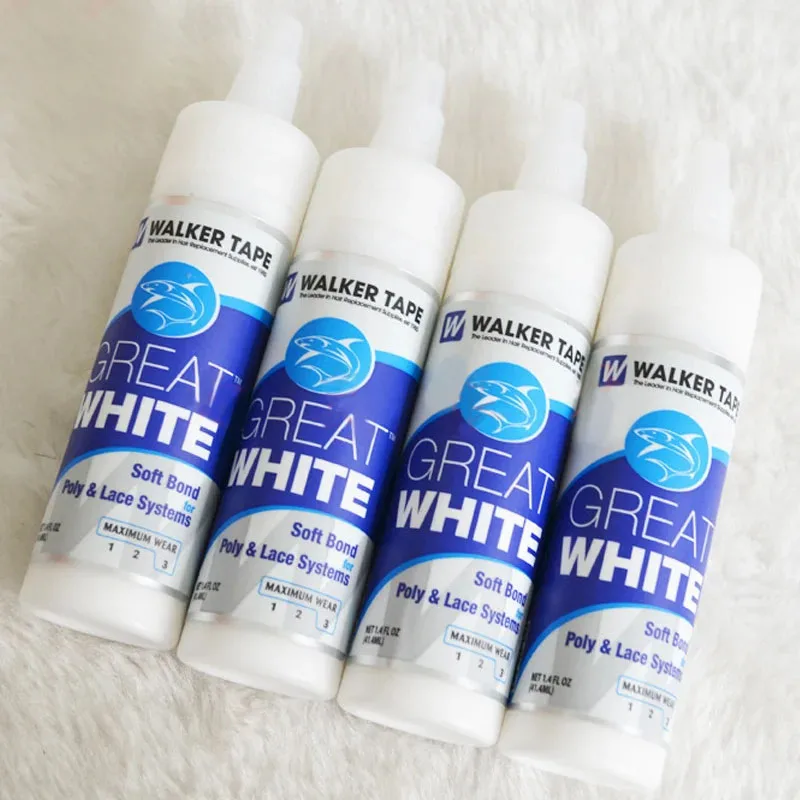 

1.4FL OZ(41.4ml) White Hair Adhesive Soft Bond Adhesives Glue For Poly & Lace Systems Wig Adhesives Glue