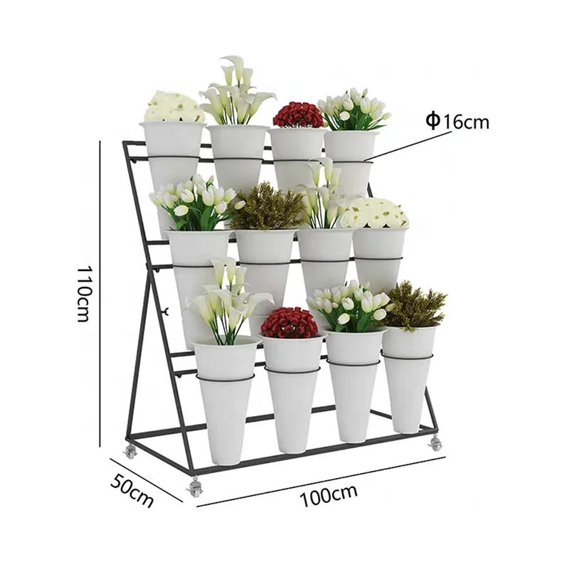 

Hot Sale Flower Bucket Display Stand,Wholesale Flower Stand 12 Pots for Fresh Cut Stems and Bouquets