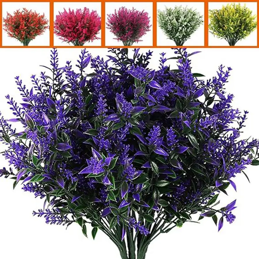 Artificial Flowers Plastic Lavender Grass Wedding Home Garden Vase for Decoration Diy Photography Props Indoor Bonsai Fake Plant