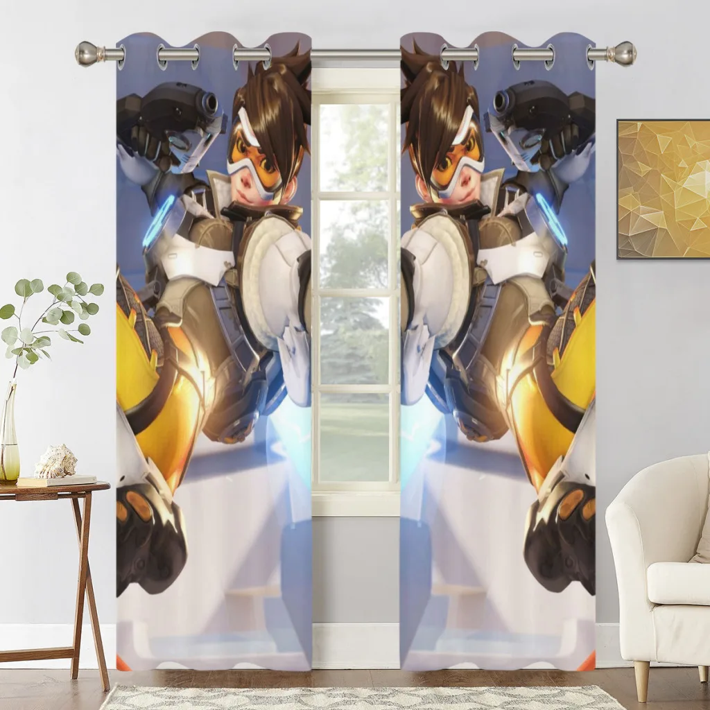 

Vedeo-Game-OverWatch 2 PC Blackout Windows Curtain for Living Room Bedroom Bathroom Curtains