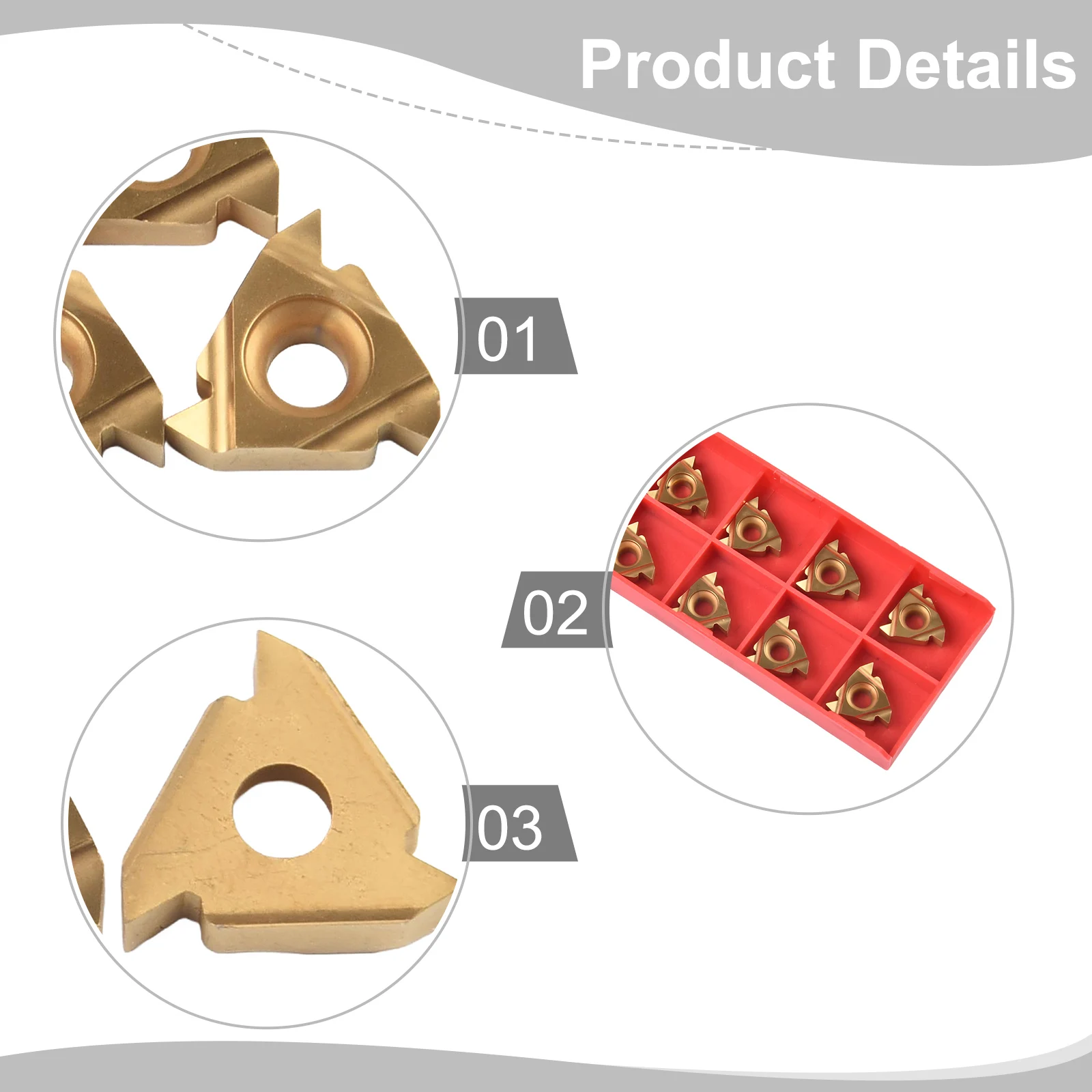 10Pcs RT16.01W-G60P YBG201 (1.5-3.0) CNC External Threading Inserts For Steel For Unmatched Performance Practical for versatile