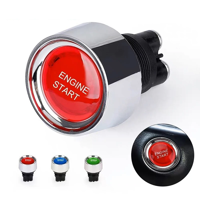 1PC 12V 50A 3 Pin SPST Momentary Keyless Push Button Starter Switches ON OFF For Cars Marine RV Car Engine Start Ignition Switch