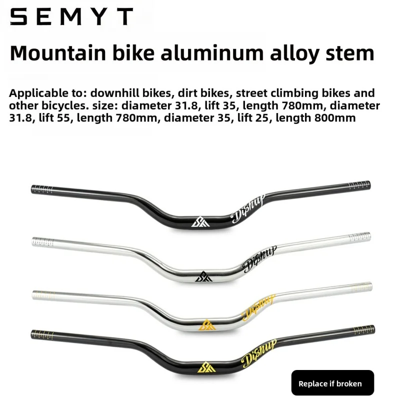 

SEMYT 780/800mm Mountain Bike Handlebar, 31.8/35mm Diameter, Aluminum Alloy Handlebar for Downhill Biking and Off-Road Trails