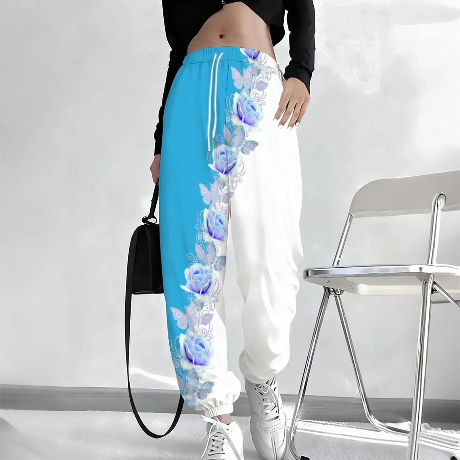 Autumn Pocket Yoga Pants Fashion Drawstring Jogging Pants Printed Sportswear Pants Winter Women's Casual Trousers