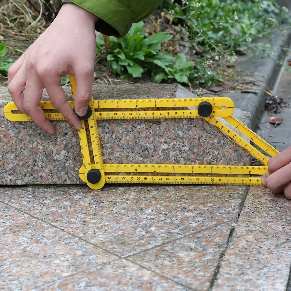 Professional Template Tool Angle Ruler Measuring Protractor Activity Four-fold Ruler With Metric Inch Scale Gauging Tools