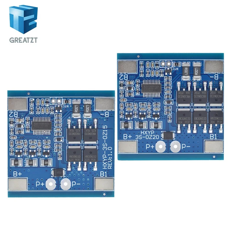 GREATZT 3S 12V 15A / 20A BMS 18650 Lithium Battery Protection Board 11.1V 12.6V Anti-overcharge With Balance
