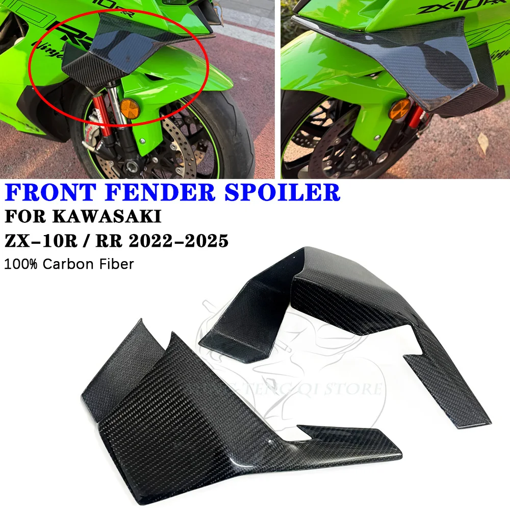 

For Kawasaki ZX-10R ZX-10RR 2022-2025 Carbon Fiber Motorcycle Downforce Naked Frontal Spoilers Winglet Aerodynamic Wing spoiler