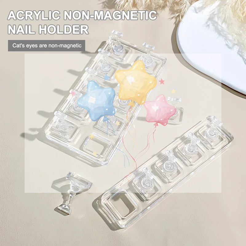 1 Set Non-Magnetic Nail Display Acrylic Nail Display Stand Tips Holder Nail Practice Stand Fingernail DIY Manicure Stand Tools
