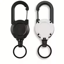 Retractable Badge Reel with Heavy Duty Carabiner Clip Portable Extendable Keychain Holder for Men Outdoor Accessories